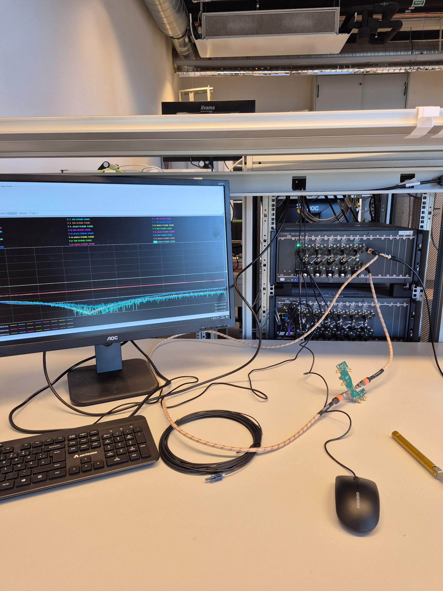 MRI optical RF link laboratory setup